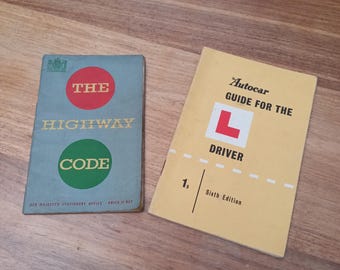 Vintage Driving Books: Highway Code 1954. Autocar Guide for the Learner Driver 1955. 1950s Nostalgia