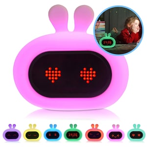 Kadoing® Rabbit Children's Alarm Clock - Wake Up Light for Children - Sleep Trainer - Sleep Alarm Clock - Night Light - Toy Alarm Clock Digital