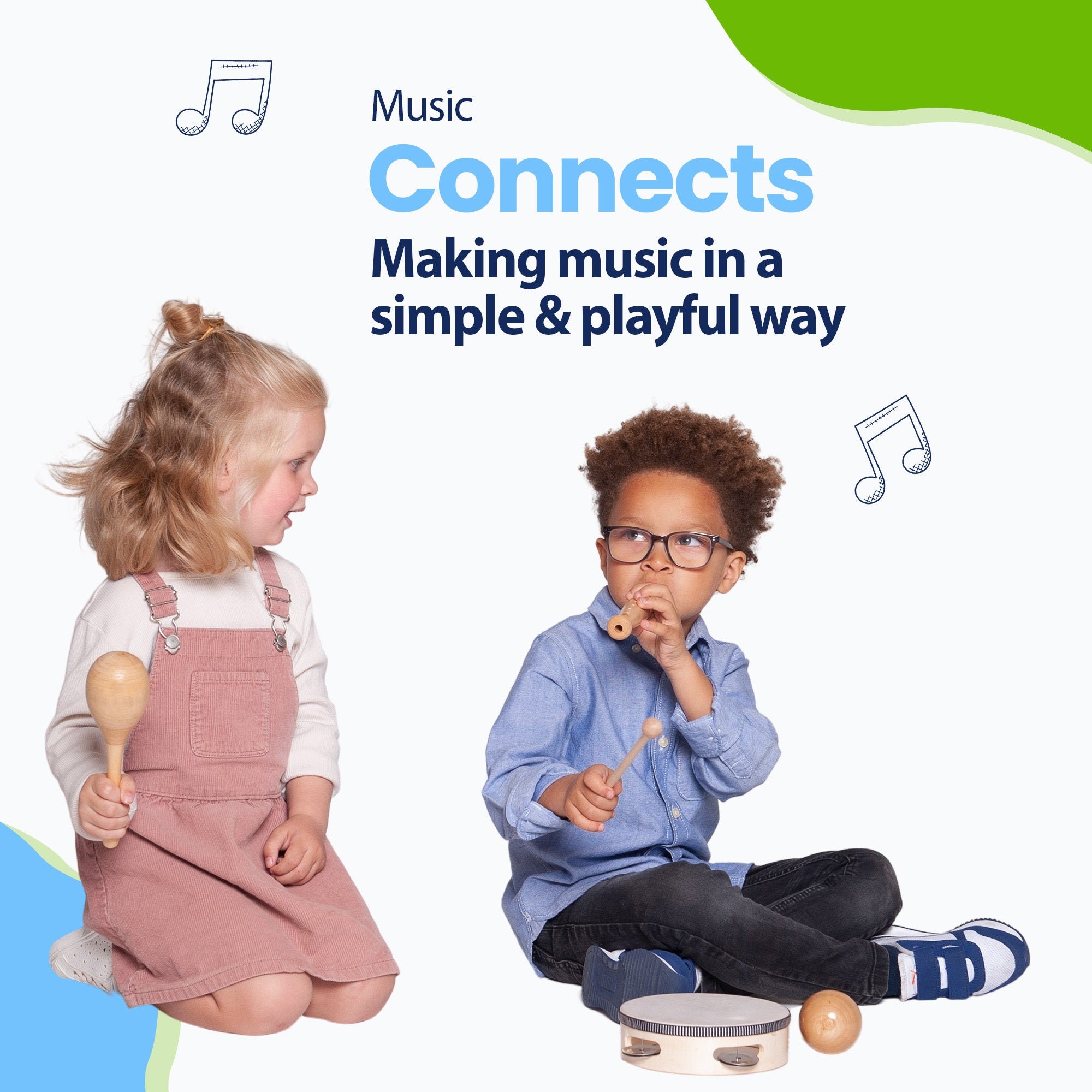 Kadoing Ensemble 18 Instruments De Musique En Bois | Set Montessori Éducatif | Sac De Rangement Inclus