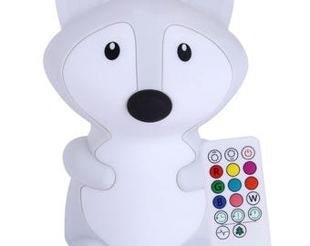Kadoing® Räv Nattlampa, Uppladdningsbar LED Barnlampa med Fjärrkontroll