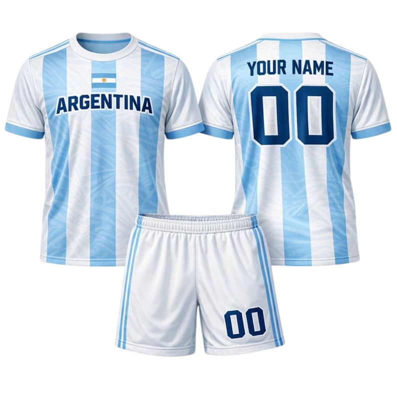 Personalized Brazil Soccer Uniform Set, Custom Name Number Football Jersey and Shorts, Brazil Fan Outfit, 3 Style Kit Soccer Teamwear image 2