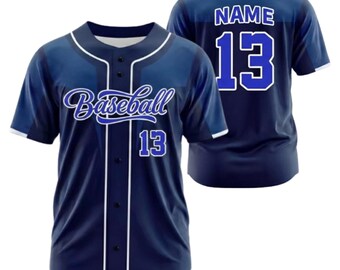 Chemise personnalisée en jersey de baseball, nom personnalisé, numéro, uniforme de l'équipe, cadeau pour homme, papa