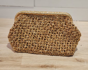 Pochette Dorata, Rafia Dorata/beige