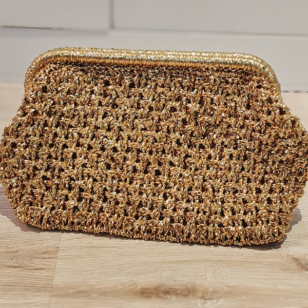 Pochette Dorata, Rafia Dorata/beige