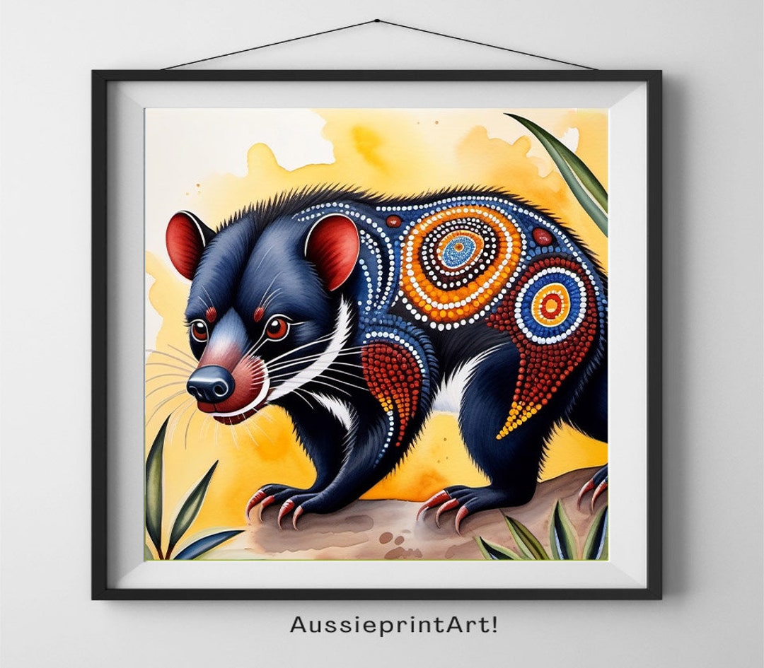 Tasmanian Devil, Indigenous Inspired Art, Digital Art, Nursery