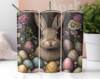cute easter bunny 20oz tumbler wrap  sublimation tumbler happy easter sublimation design vibrant easter day tumber png wrap instant download