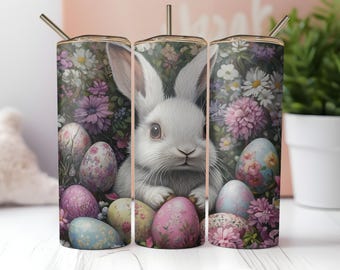 cute easter bunny 20oz tumbler wrap  sublimation tumbler happy easter sublimation design vibrant easter day tumber png wrap instant download