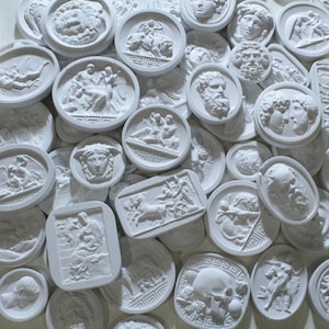 Set of 35 Mixed Plaster Intaglios, Grand Tour Plaster Intaglio Cameo , Classical  Wall Art, Home Decor, Plaster Seals, Traditional Design