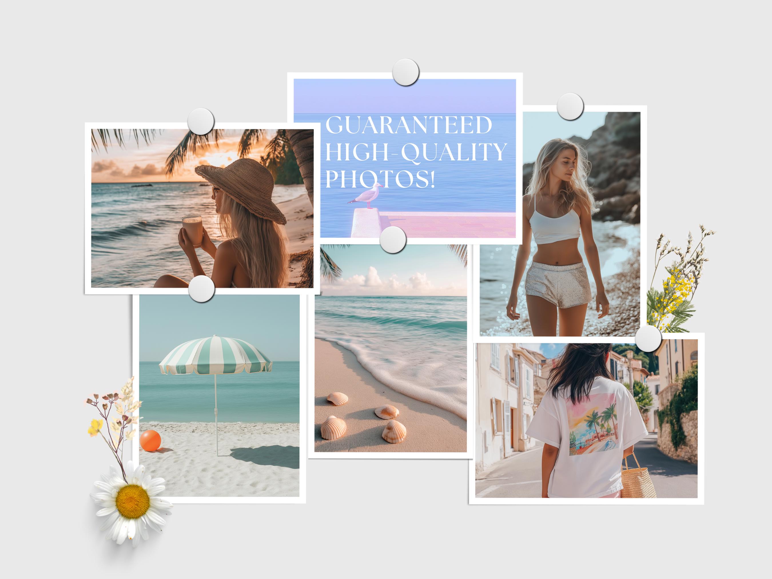 Pastel Summer Coastal Photo Collection for Faceless Marketing Aesthetic