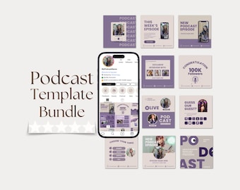 Podcast Instagram Vorlage, Podcast Instagram Business Vorlage, Social Media Vorlage, Podcast Post Vorlage, Podcast Story Vorlage