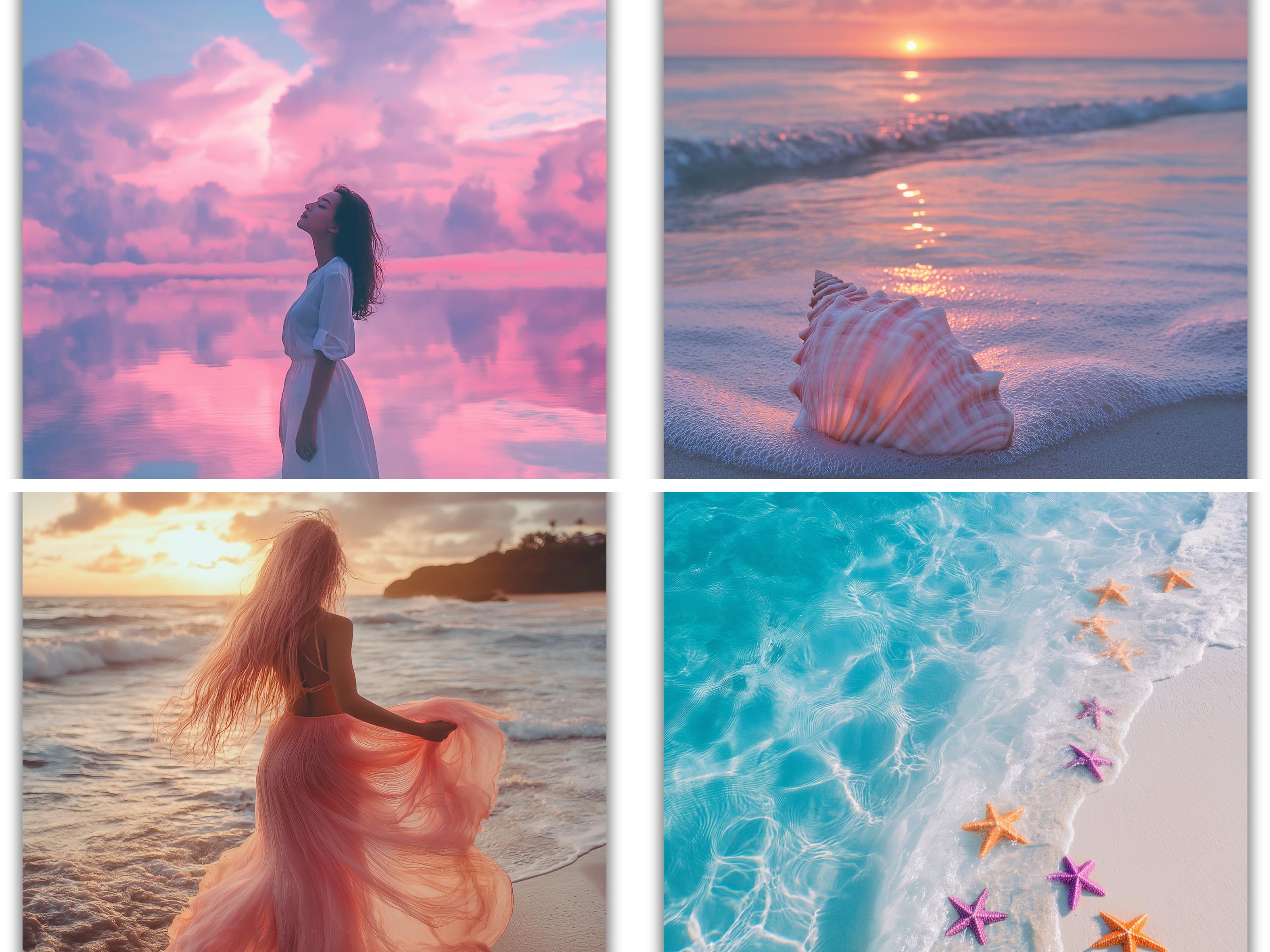 Pastel Summer Coastal Photo Collection for Faceless Marketing Aesthetic