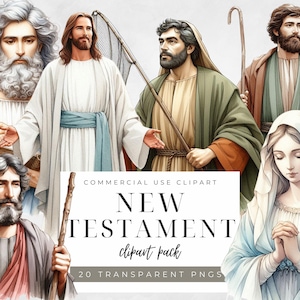Neues Testamente Bibel Charakter Clipart Set Aquarell Christliche Illustrationen Jesus Clipart Maria Clipart