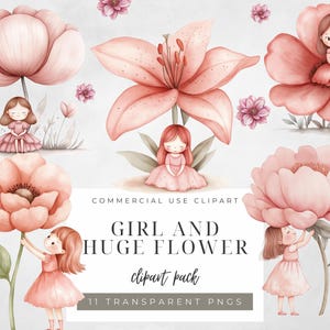 Kleine prinses in grote bloem clipart prinses png roze bloem clipart roze prinses clipart verjaardag meisje png baby shower clipart
