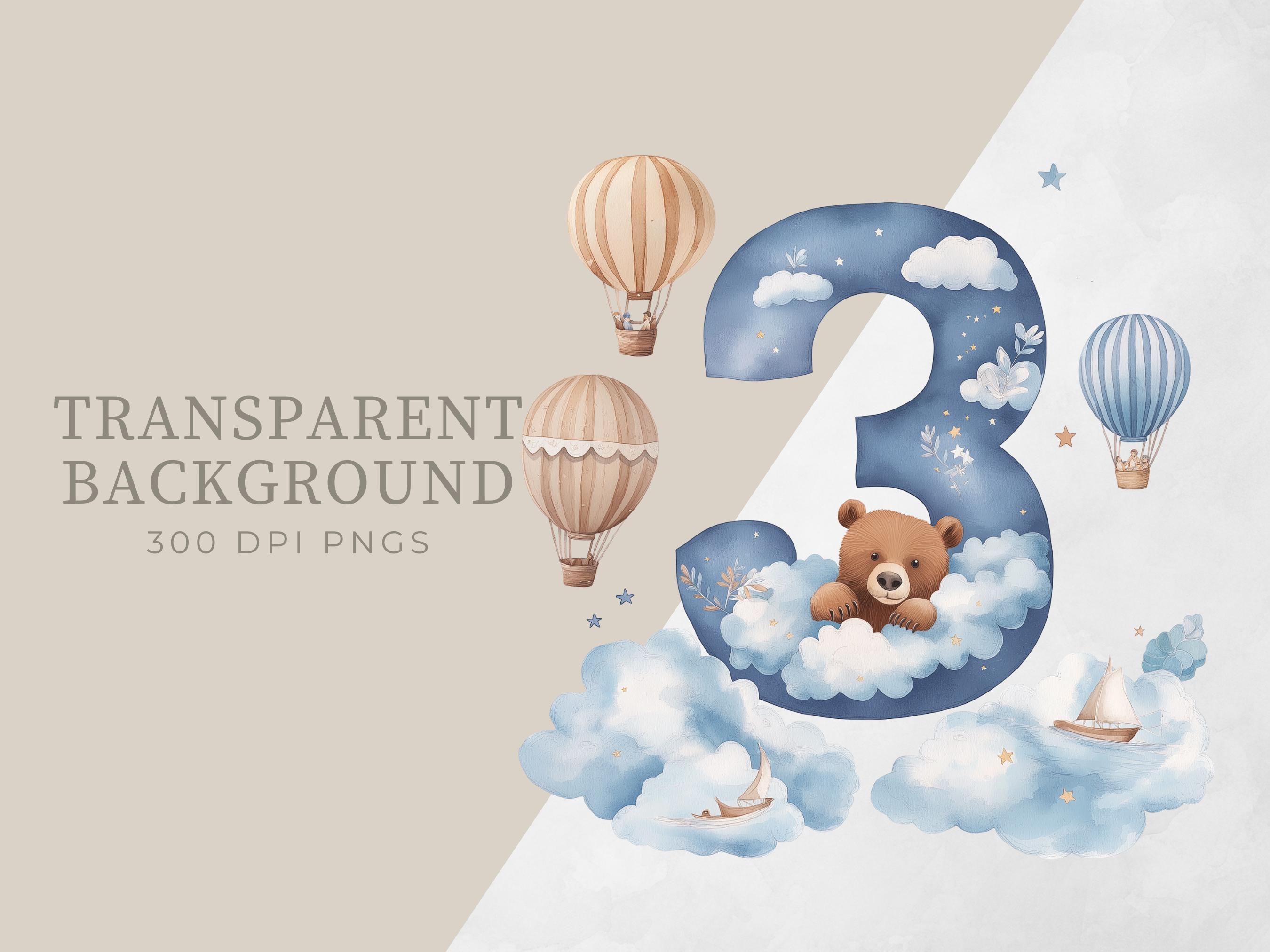 3rd Birthday Clipart: Dinosaur Theme, Number Graphics (PNG Digital ...