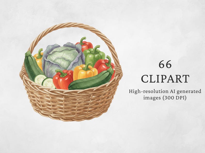 Watercolor Vegetables Clipart Set, Fresh Farm Veggie PNG Illustrations ...
