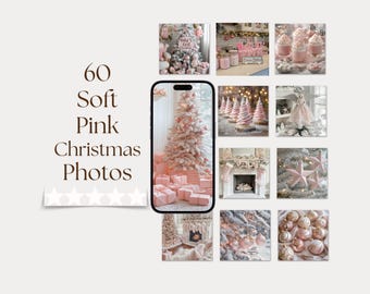 Fotos de archivo de Navidad Imágenes Fotos de Navidad en color rosa suave Fotos de Navidad estética Fotos de archivo de Navidad acogedora Navidad estética de invierno