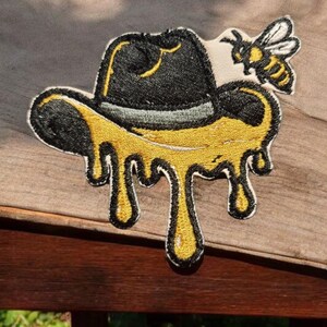 Remendo termocolante para chapéu de cowboy Honey Bee (7,6 cm x 7,6 cm)