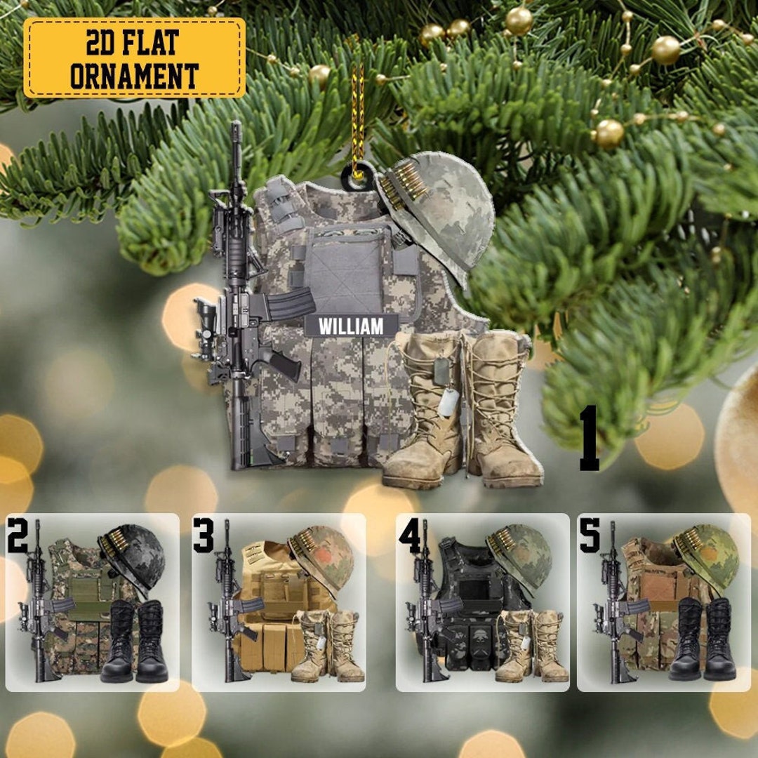 Ultimate Personalized Military Uniform Boots Hat Ornament 2023 Etsy