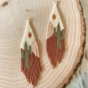 Desert Cactus Beaded Earrings | Southwest | Western | Beaded Earrings | Light weight