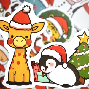 25-50 pcs Cartoon Christmas Sticker Pack / Cute, Animals, Festive