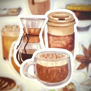 46pc Coffee Sticker Pack / Cafe Stickers