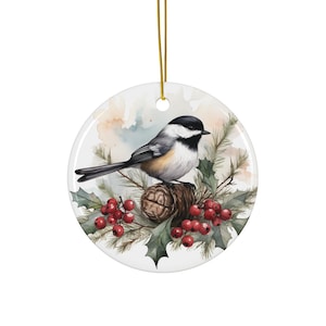 Black-Capped Chickadee-State Bird Christmas Ornament, Bird Enthusiasts, Nature Lovers, Christmas Gift