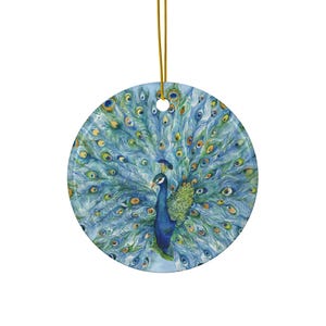 Elegant Peacock Ornament/ Wildlife Decor/Vibrant Bird Ornament for All Occasions