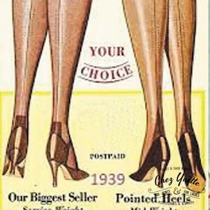 1940'S Nylon Stockings Bas Nylon avec couture des années 1940 Reproduction image 3