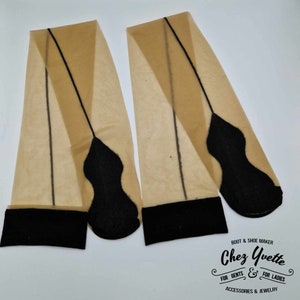 1940'S Nylon Stockings - Bas Nylon avec couture des années 1940 - Reproduction