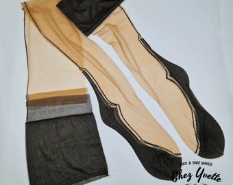 1940'S Nylon Stockings - Bas Nylon avec couture des années 1940 - Reproduction