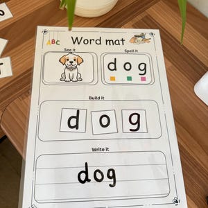 CVC word builder / word mat / early learning / phonics / letter recognition / word recognition / handmade / language development /activity