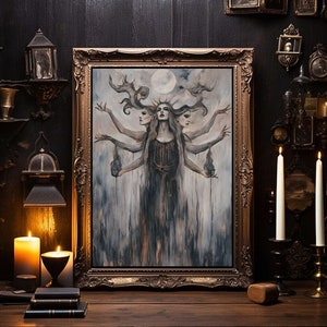 HECATE - Goddess of Witches - Hekate Witchcraft Pagan Painting - Witchy Art Download Instant Printable Digital Artwork Wall & Room Decor