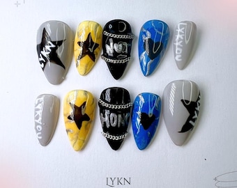 Handmade Tpop press on nails - inspired by Lykn