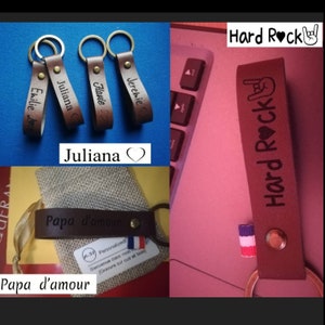 Porte-clés en cuir entièrement personnalisable, cadeau fait main pour papa, maman, collègue de travail ou ami image 4