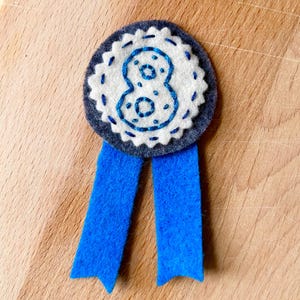 Handmade Embroidered Number Felt Birthday Badge - Etsy