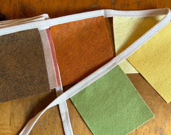 Handmade Autumn Colors Wool Felt Bunting