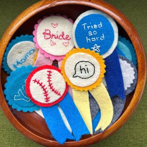 Handmade Embroidered Hi Felt Badge - Etsy