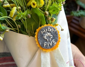 High Five Felt Badge