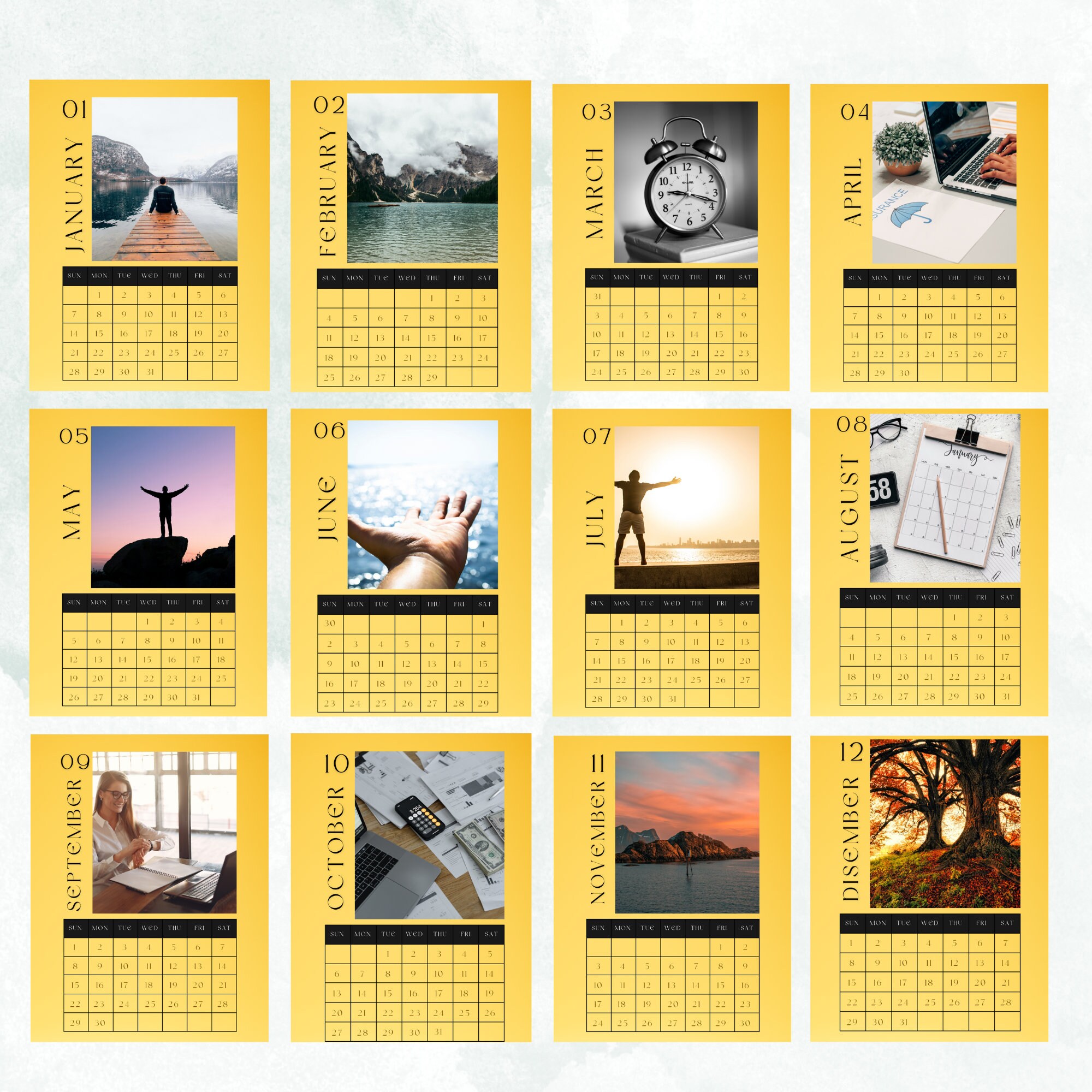 2024 Editable Photo Calendar, 2024 Calendar Canva, 2024 Calendar