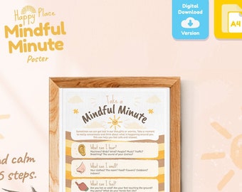Mindfulness Moment Poster - Find Calm in 5 Simple Steps