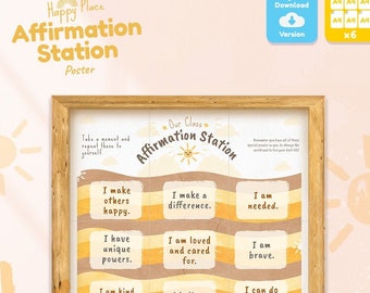 Affirmation Station Display Poster - for Self Esteem and Wellbeing