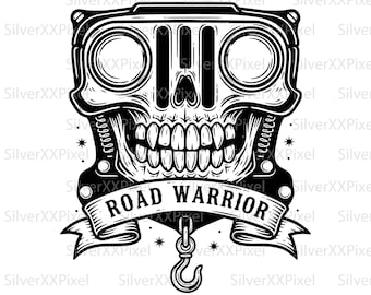 4x4 Skull SVG PNG, Offroad Truck Shirt Design, Road Warrior Mudder Decal