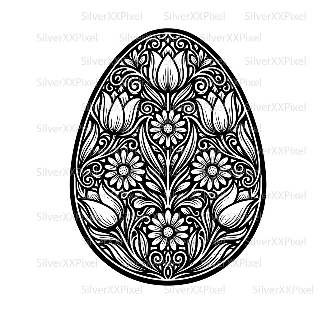 Floral Easter Egg SVG, Spring Mandala Cut File (digital Download) - Etsy