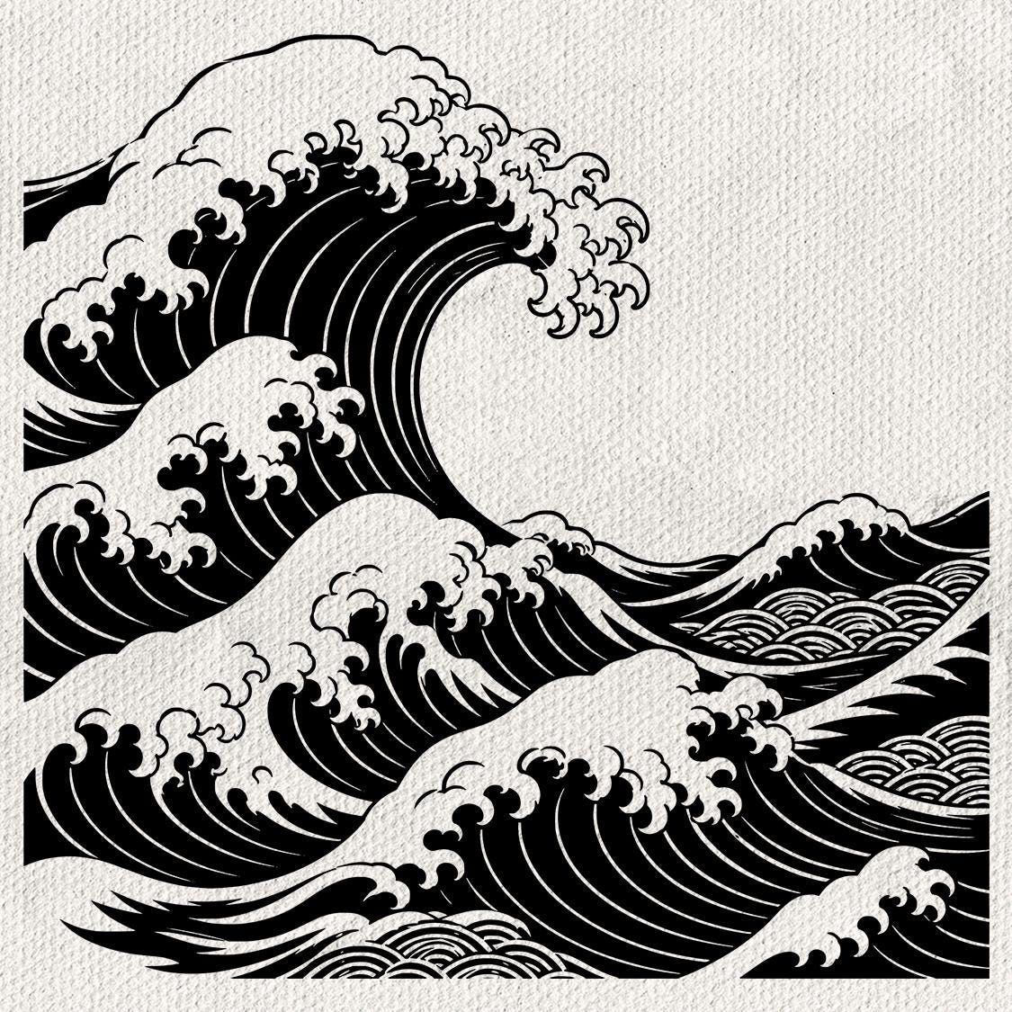 Stencil Waves Japan - Etsy