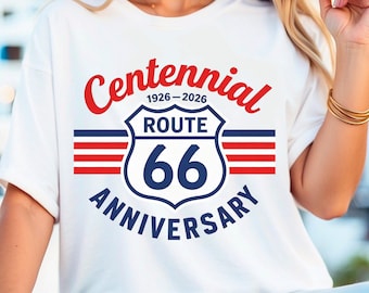 Route 66 Centennial Ribbon Logo PNG – Vintage Route 66 100 Years Anniversary Badge 1926-2026 Retro Travel Highway Graphic