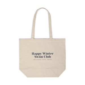 Cold water swim club, Happy Winter Swim Club, Traverse City, Michigan, cold dipper, cold plunge, Canvas Shopping Tote