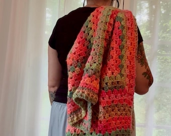 Handmade Crochet Granny Hexagon Cardigan | Boho Oversized Sweater, Cottagecore Style