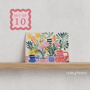 Botanical Greeting Card Blank Bundle Nature Note Thank You Card With Envelope Floral Card Set Gardening Present Note Plant Gift Stationery