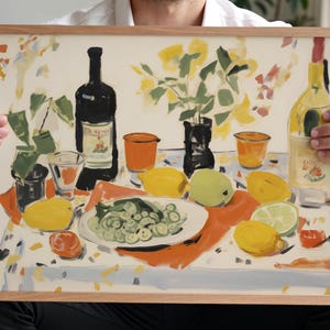 Cocktail Poster Bar Cart Decor Print French Vintage Still Life Summer Wall Art Mixology Print Kitchen European Bar Decor Cocktail Lover Gift