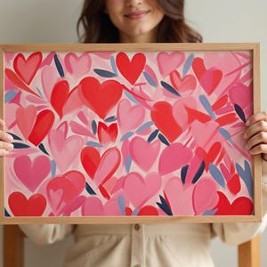 Valentines Day Decor Heart Art Pink Wall Art Modern Wall Prints Printable Art Kids Room Decor Educational Space Decor Office Wall Art Nursery Decor
